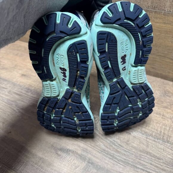 Brooks Ghost 13 Gray/Green Mesh Athletic Shoes Women's Size 7.5 - Picture 4 of 7